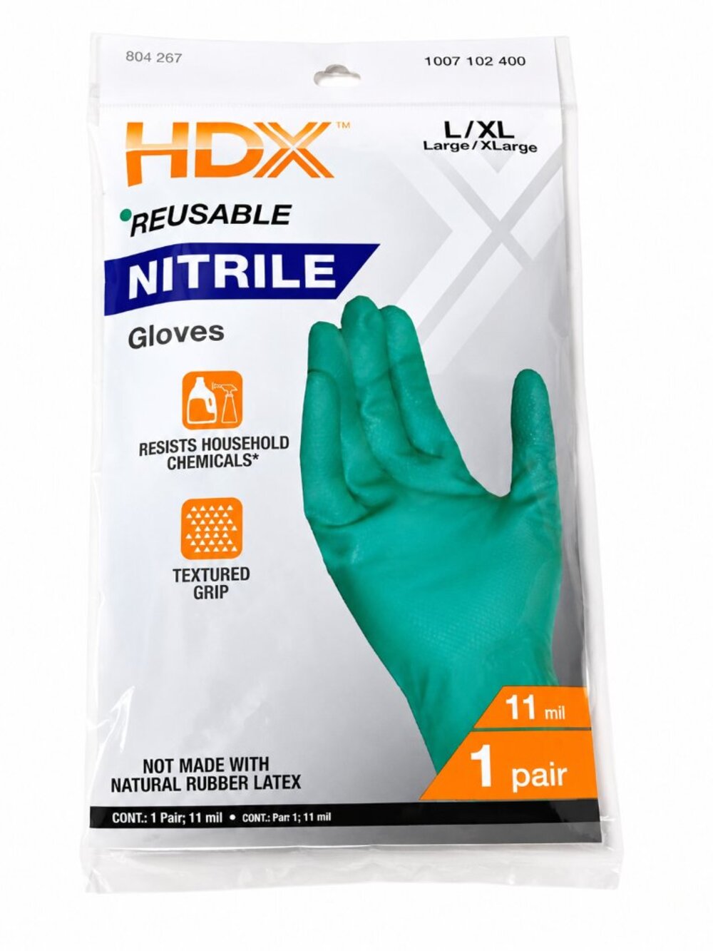 HDX Nitrile Gloves Retail Package